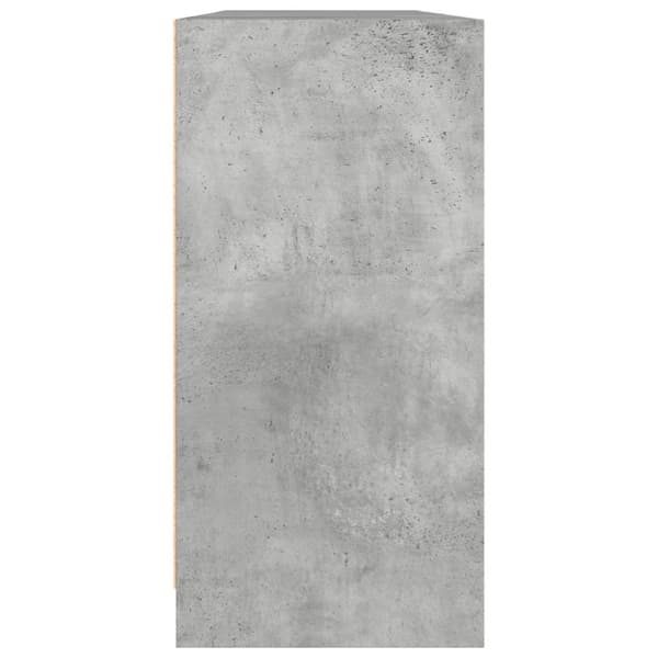 bogreol med låger 204x37x75 cm konstrueret træ betongrå