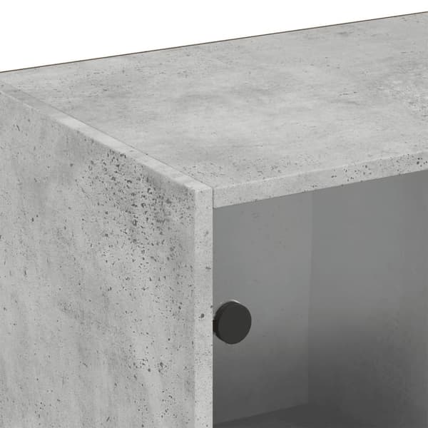 bogreol med låger 204x37x75 cm konstrueret træ betongrå