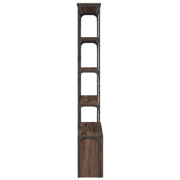 Kirjahylly ruskea tammi 100x26x180 cm tekninen puu ja metalli