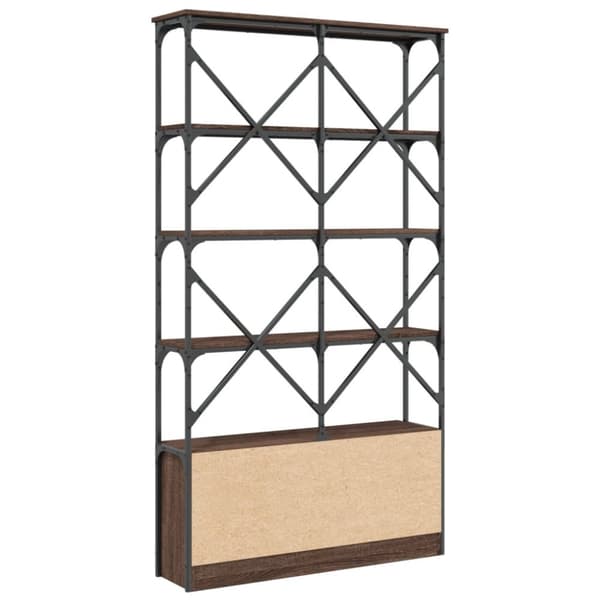 Kirjahylly ruskea tammi 100x26x180 cm tekninen puu ja metalli