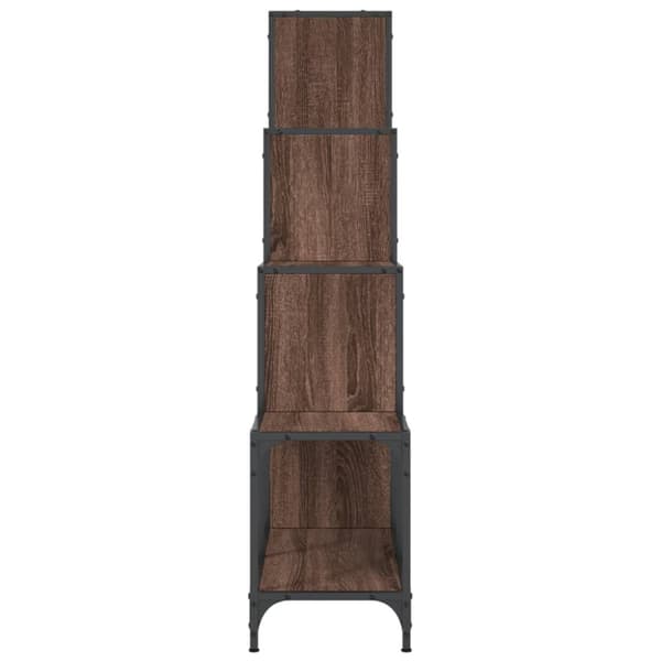 Kirjahylly ruskea tammi 122x30x132 cm tekninen puu ja metalli