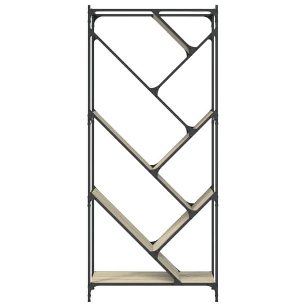 bogreol 79x30x180 cm konstrueret træ og metal sonoma-eg