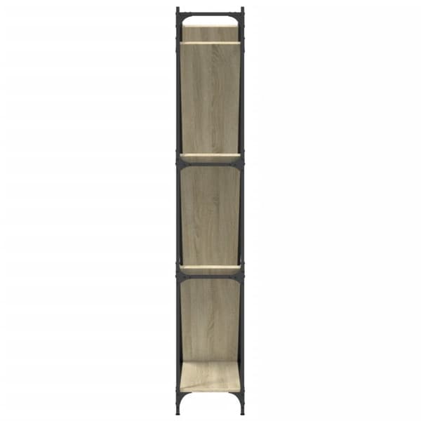 bogreol 79x30x180 cm konstrueret træ og metal sonoma-eg
