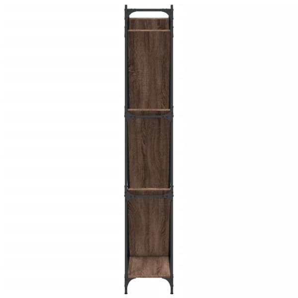 bogreol 79x30x180 cm konstrueret træ og metal brunt eg