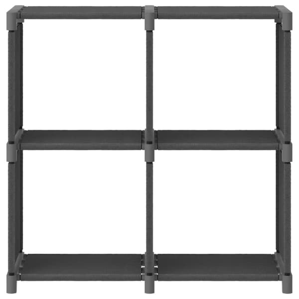 reol med 4 rum 69x30x72,5 cm stof grå