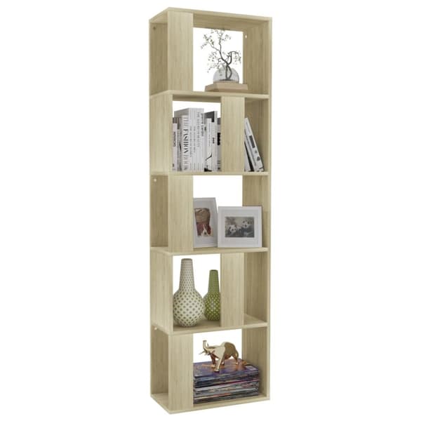 bogreol/rumdeler 45x24x159 cm konstrueret træ sonoma-eg