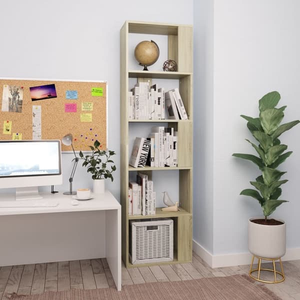 bogreol/rumdeler 45x24x159 cm konstrueret træ sonoma-eg