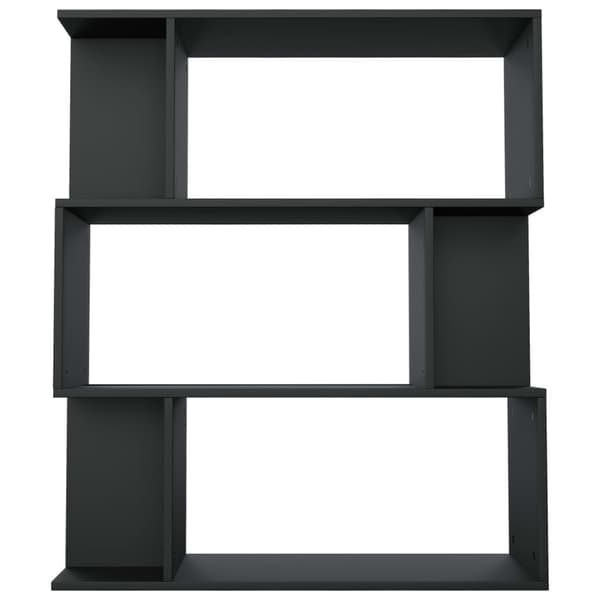 bogreol/rumdeler 80x24x96 cm konstrueret træ sort