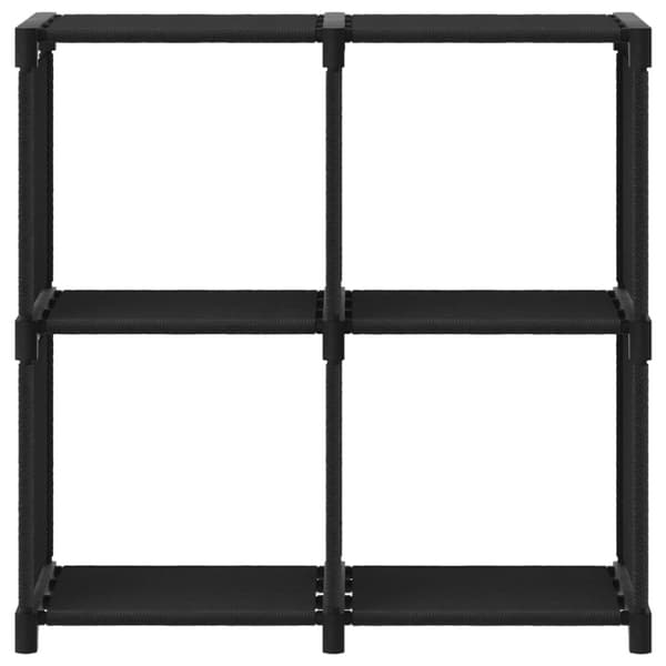 displayreol med 4 kubeformede rum 69x30x72,5 cm stof sort