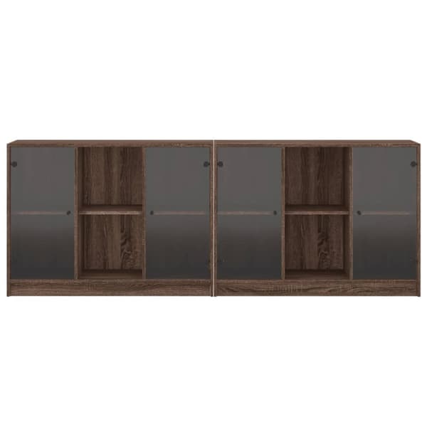 Kirjahylly ovilla ruskea tammi 204x37x75 cm tekninen puu