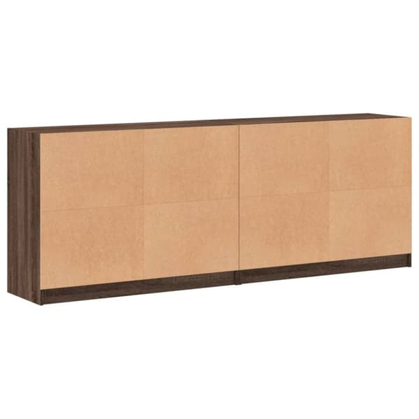 Kirjahylly ovilla ruskea tammi 204x37x75 cm tekninen puu