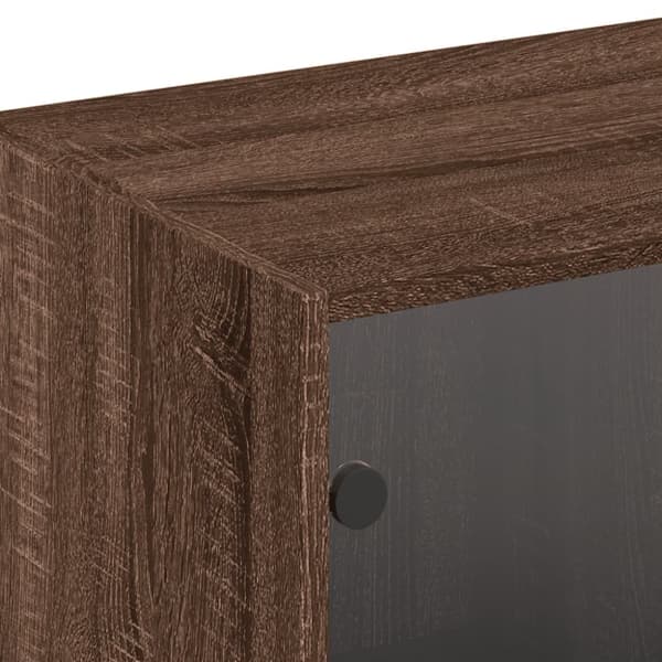 Kirjahylly ovilla ruskea tammi 204x37x75 cm tekninen puu