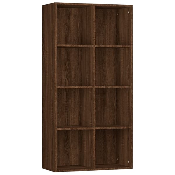 Bokhylla/skänk rökfärgad Brun ek 66x30x130 cm konstruerat trä