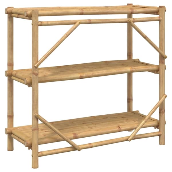 vidaXL Bokhylla 3 hyllplan 100x40x90 cm bambu