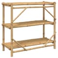 Miniatyrbild 5 av 9: vidaXL Bokhylla 3 hyllplan 100x40x90 cm bambu