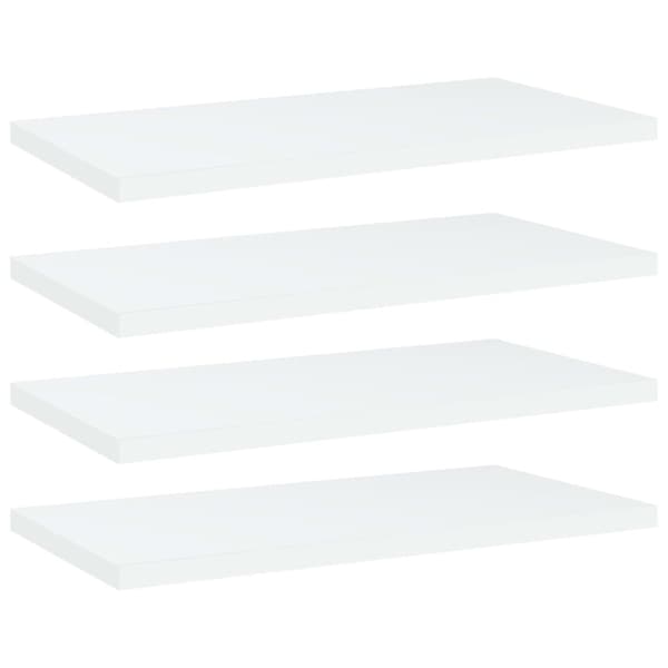 vidaXL boghylder 4 stk. 40x20x1,5 cm konstrueret træ hvid -  Hylder