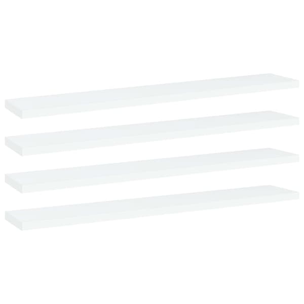 vidaXL boghylder 4 stk. 60x10x1,5 cm konstrueret træ hvid - Hylder