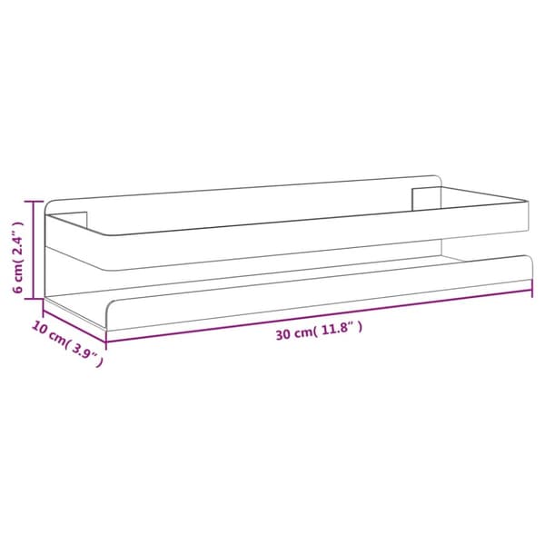 The Living Store brusehylde 30x10x6 cm børstet 304 rustfrit stål -  Hylder