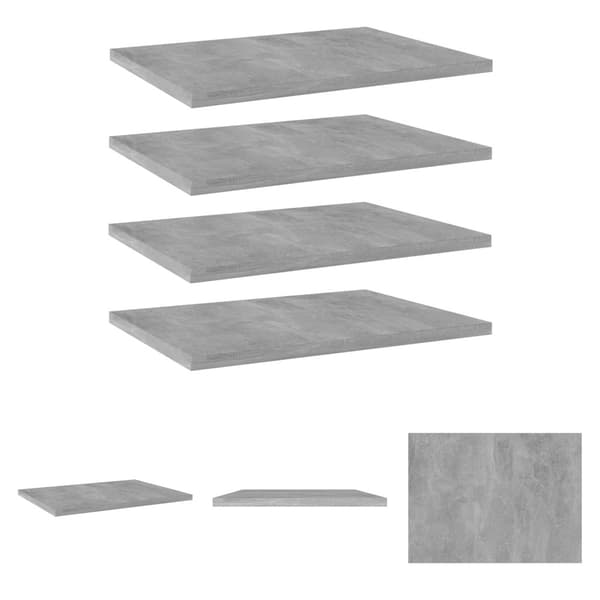 The Living Store Hyllplan 4 st betonggrå 40x30x1,5 cm konstruerat trä - Hyllor