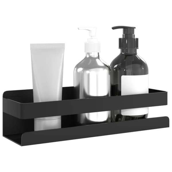 The Living Store Duschhylla matt svart 23x6,5x6 cm borstat 304 rostfritt stål - Hyllor