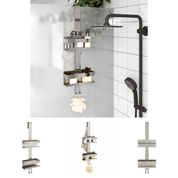 The Living Store brusehylde med ophæng børstet 304 rustfrit stål -  Hylder