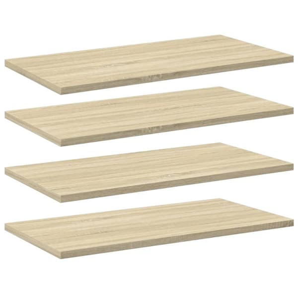 The Living Store Kirjahyllytasot 4 kpl Sonoma tammi 60x30x1,5 cm lastulevy - Hyllyt