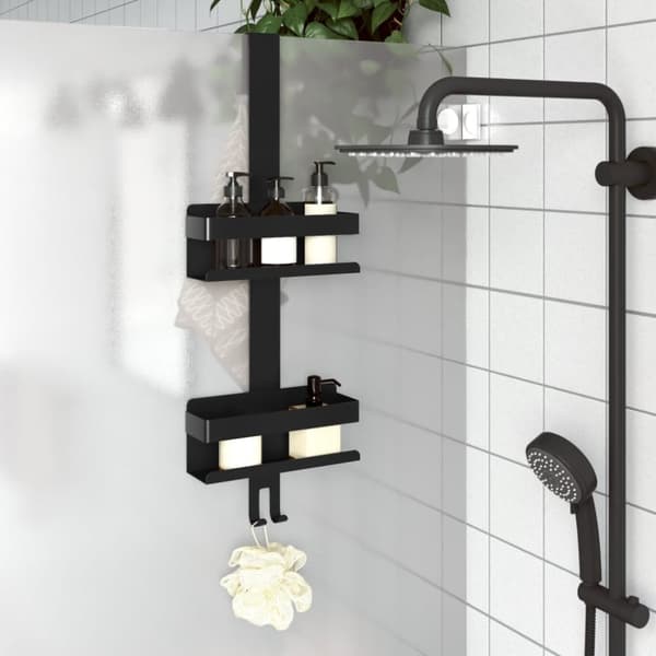 The Living Store Ripustettava suihkuhylly mattamusta 304 ruostumaton teräs -  Hyllyt