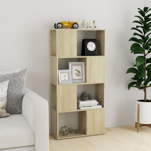 bogreol/rumdeler 60x24x124,5 cm spånplade sonoma-eg