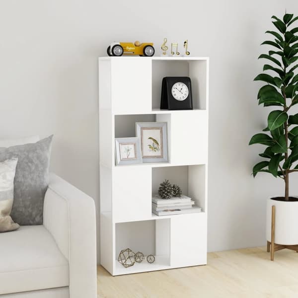 bogskab/rumdeler 60x24x124,5 cm spånplade hvid