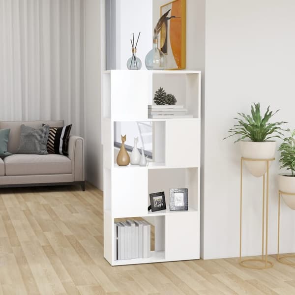 bogskab/rumdeler 60x24x124,5 cm spånplade hvid