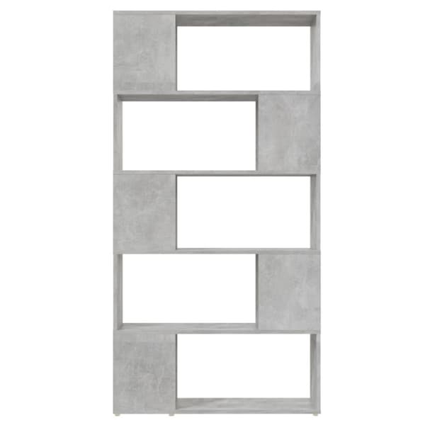 bogskab/rumdeler 80x24x155 cm spånplade betongrå