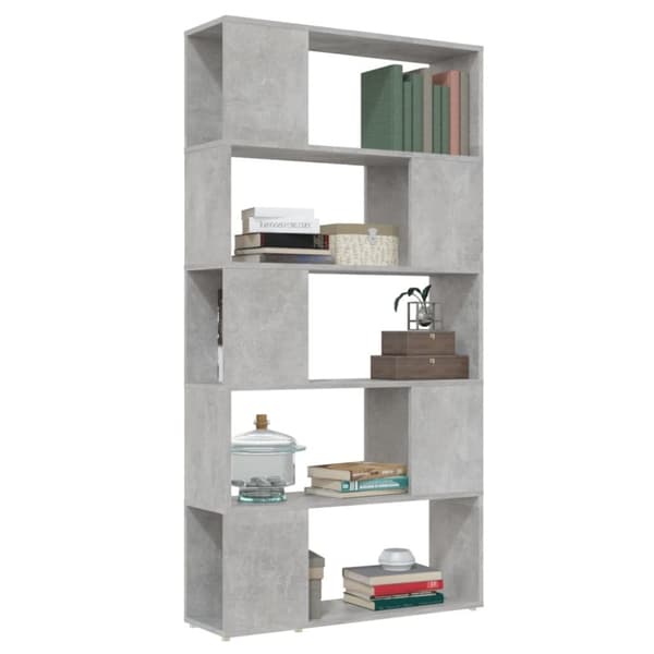 bogskab/rumdeler 80x24x155 cm spånplade betongrå