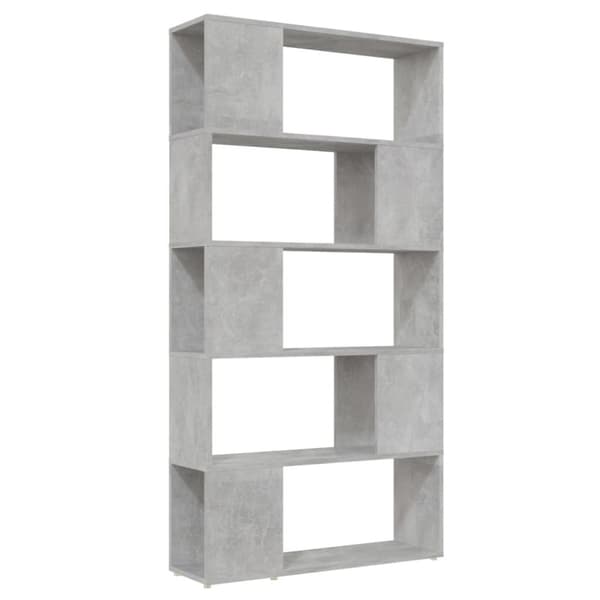 bogskab/rumdeler 80x24x155 cm spånplade betongrå