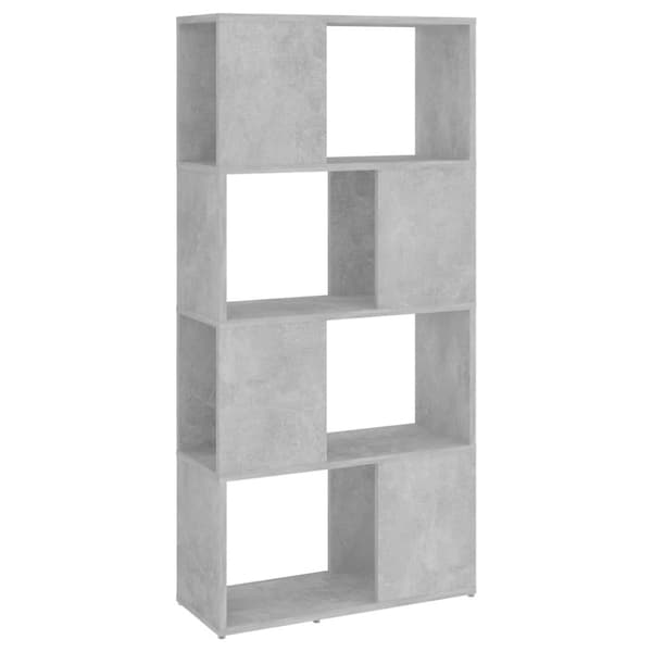 bogreol/rumdeler 60x24x124,5 cm konstrueret træ betongrå