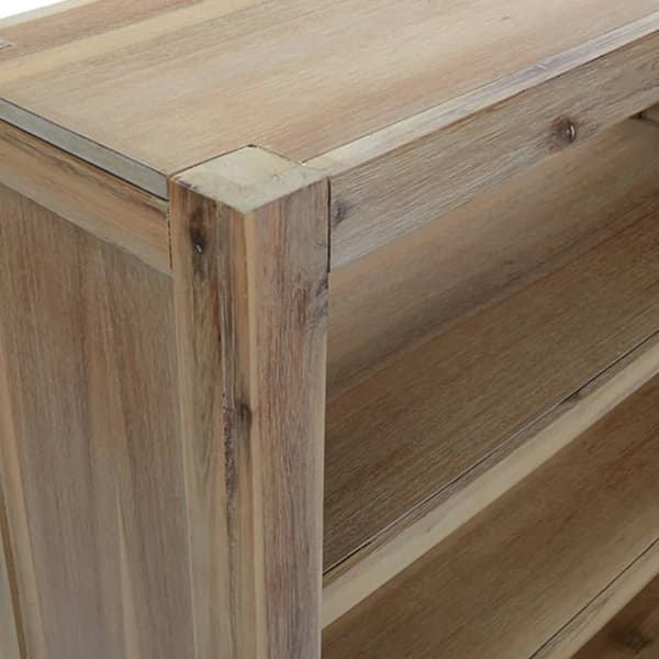 bogreol med 6 hylder 80x30x170 cm massivt akacietræ