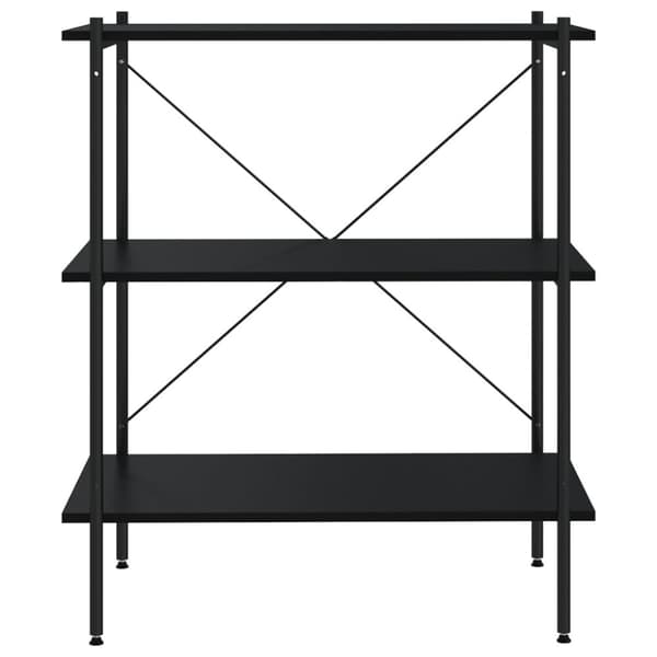reol med 3 hylder 80x40x92 cm sort