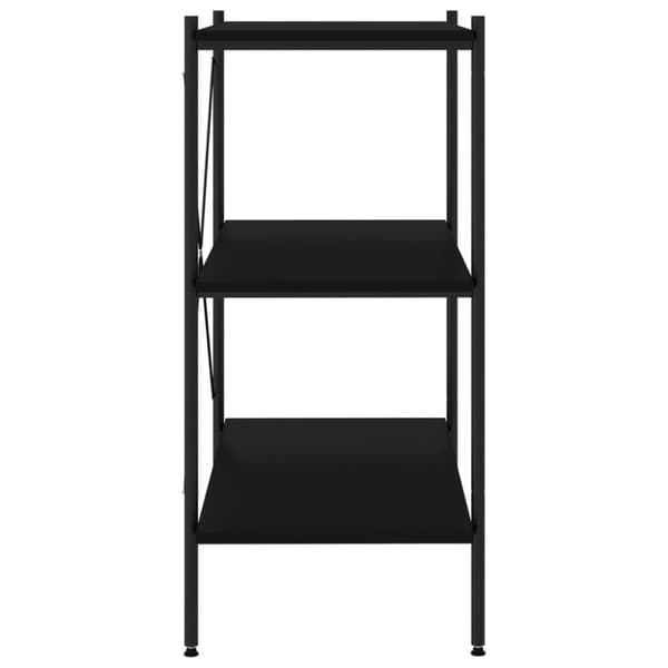 reol med 3 hylder 80x40x92 cm sort