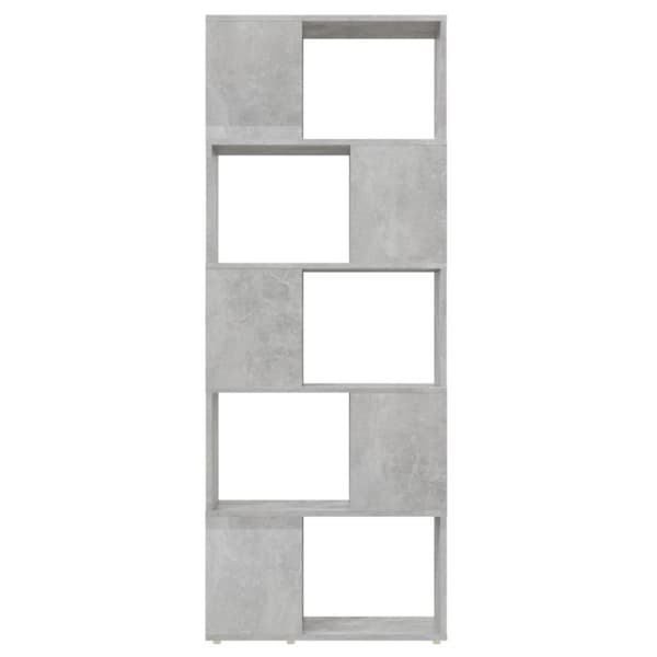 bogskab/rumdeler 60x24x155 cm spånplade betongrå
