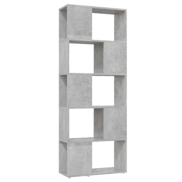 bogskab/rumdeler 60x24x155 cm spånplade betongrå