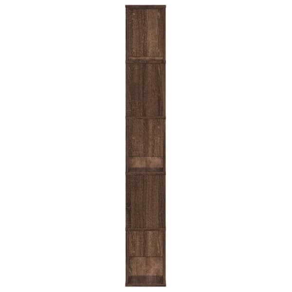 bogreol 80,5x23,5x162,5 cm 5 hylder konstrueret træ brunt eg