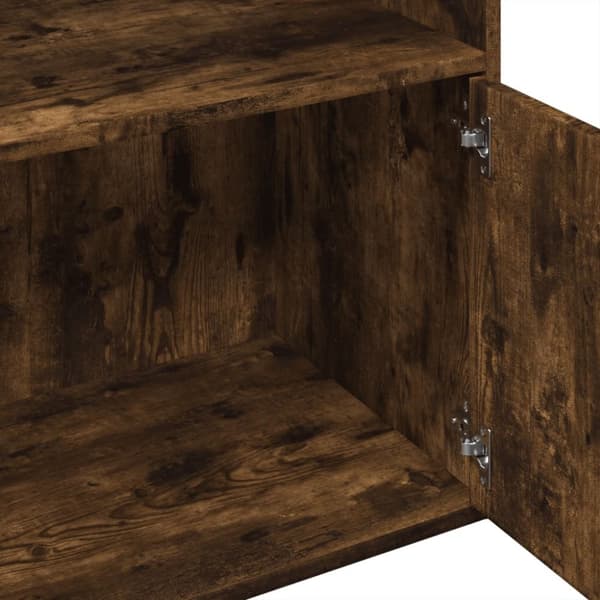 bogreol 100x36x189 cm konstrueret træ røget egetræsfarve