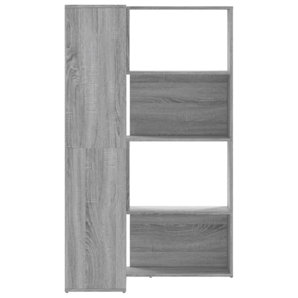 bogreol til hjørne 85x85x140 cm 4 hylder konstrueret træ