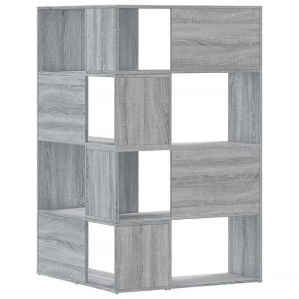 bogreol til hjørne 85x85x140 cm 4 hylder konstrueret træ