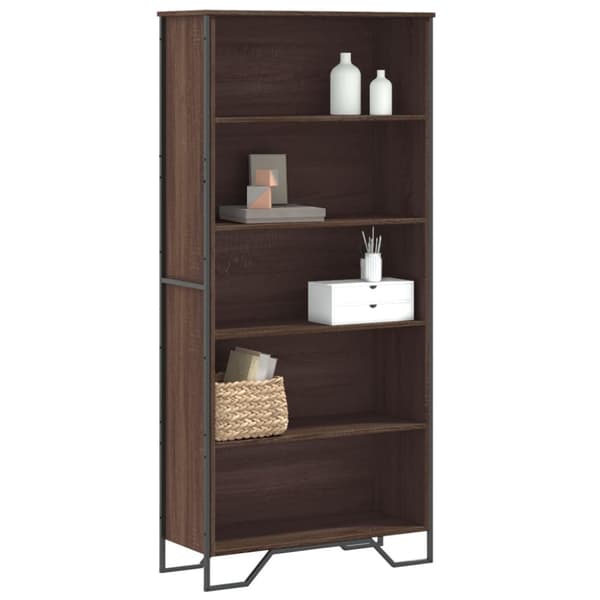 Kirjahylly ruskea tammi 80x31x169 cm tekninen puu