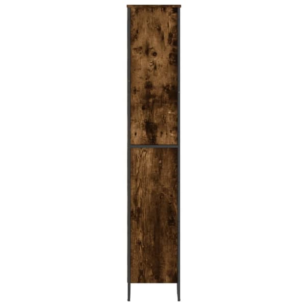 bogreol 80x31x169 cm konstrueret træ røget egetræ