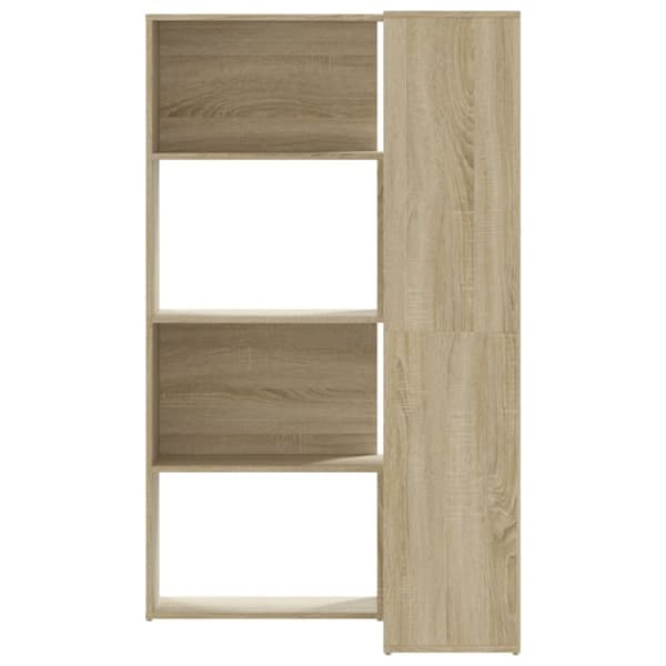 bogreol til hjørne 85x85x140 cm 4 hylder konstrueret træ