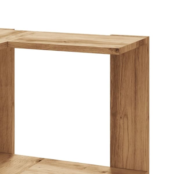 bogreol til hjørne 50x50x102 cm 3 hylder konstrueret træ egetræ