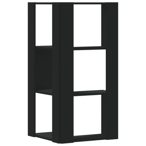 Kulmakirjahylly 3 tasoa musta 50x50x102 cm tekninen puu