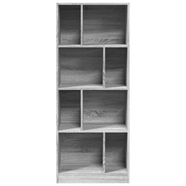 bogreol 57x28,5x141 cm konstrueret træ grå sonoma-eg
