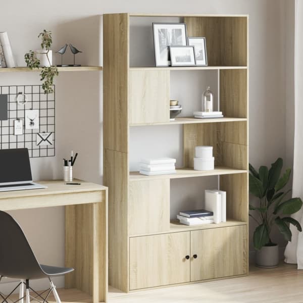 bogreol 100x36x189 cm konstrueret træ sonoma-eg